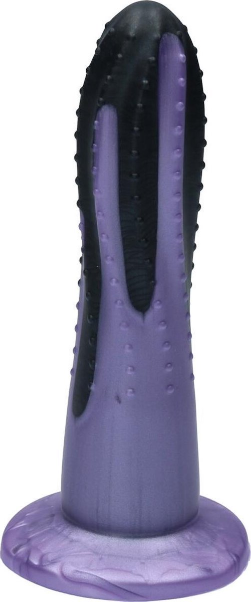 Goedkoopste Ylva & Dite - Prickly Pear - Siliconen dildo - Made in Holland - Zwart Metallic / Violet Metallic