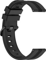 Siliconen bandje - geschikt voor Samsung Galaxy Watch 6 / Watch 6 Classic / Watch 5 / Watch 5 Pro / Watch 4 / Watch 4 Classic / Watch 3 41 mm / Active / Active 2 / Watch 42 mm - zwart