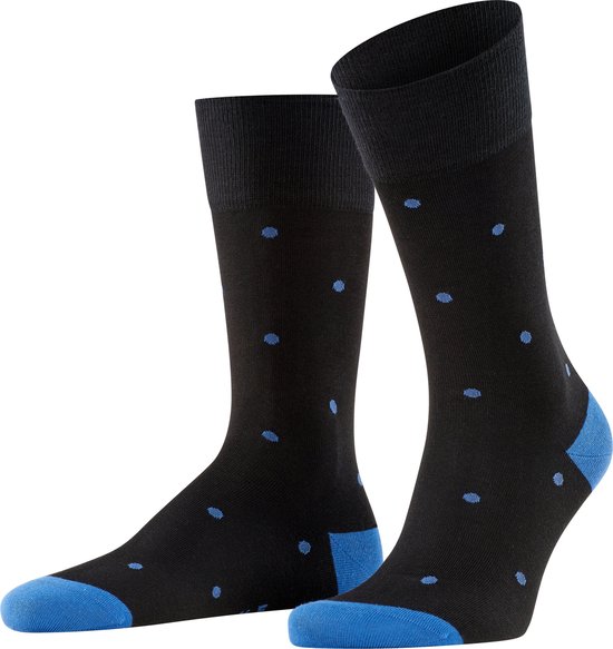 FALKE Dot business & casual katoen sokken heren zwart - Maat 39-42