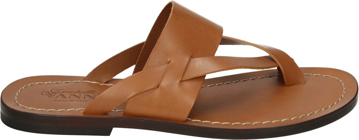 Vanni - V5103 - Heren slippers - Kleur: Cognac - Maat: 40