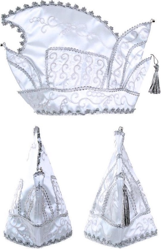Prins Carnaval steek muts wit - prinsenmuts raad van elf zilver prinsensteek  | bol.com