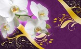 Pattern Flowers Orchids Abstract Photo Wallcovering