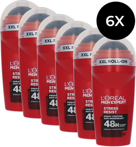 L'Oréal Men Expert Stress Resist Deo Roller - 6 x 50 ml