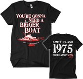 Jaws - Bigger Boat T-Shirt - Large - Zwart
