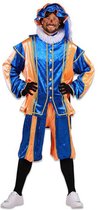 Piet kostuum velours de panne blauw /oranje.