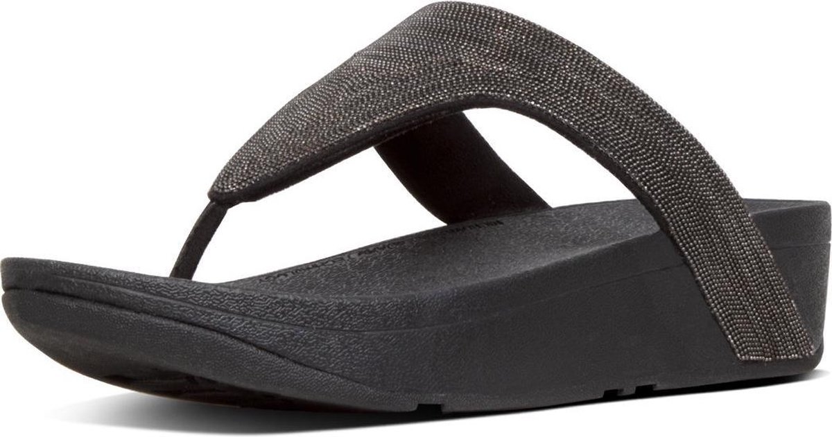 FitFlop Lottie Shimmermesh Toe Post ZWART