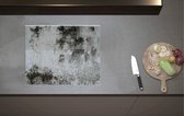 Inductieplaat Beschermer - Wit, Grijs en Zwart Beton met Lichte Scheurtjes - 60x52 cm - 2 mm Dik - Inductie Beschermer van Vinyl