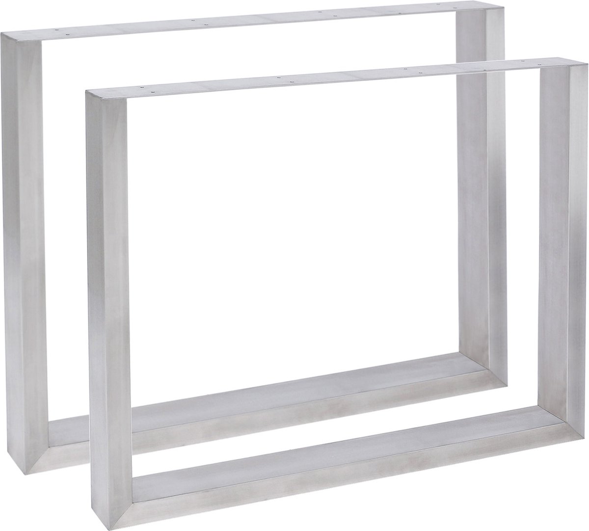 In And Outdoormatch Luxe tafelpoten - 2 stuks - Vierkant - Metaal - Meubelpoot - Tafelpoot - Tafelpoot zilver - 70cm Silver