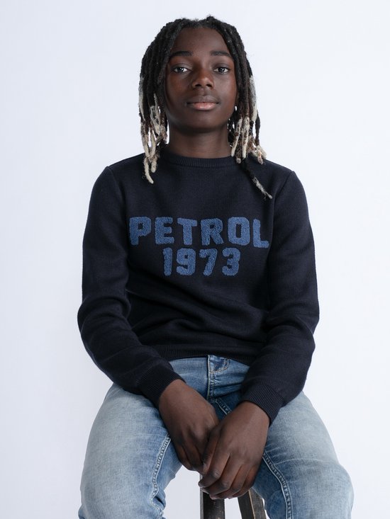 Petrol Industries - Jongens Artwork Gebreide sweater Bloomington - Blauw - Maat 104