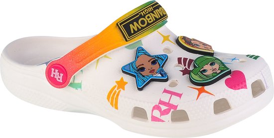 Crocs Classic Rainbow High Kids Clog 208117-90H, voor meisje, Wit, Slippers, maat: 32/33