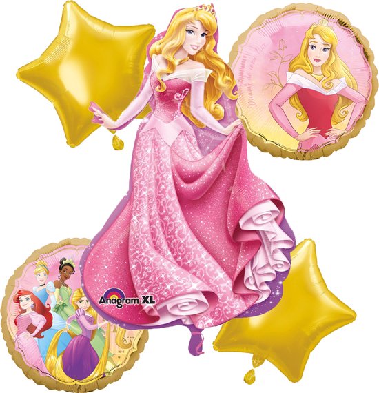 Disney Princess – Doornroosje - Ballon set – 5-Delig – Helium ballon – Folieballon - Versiering - Verjaardag.