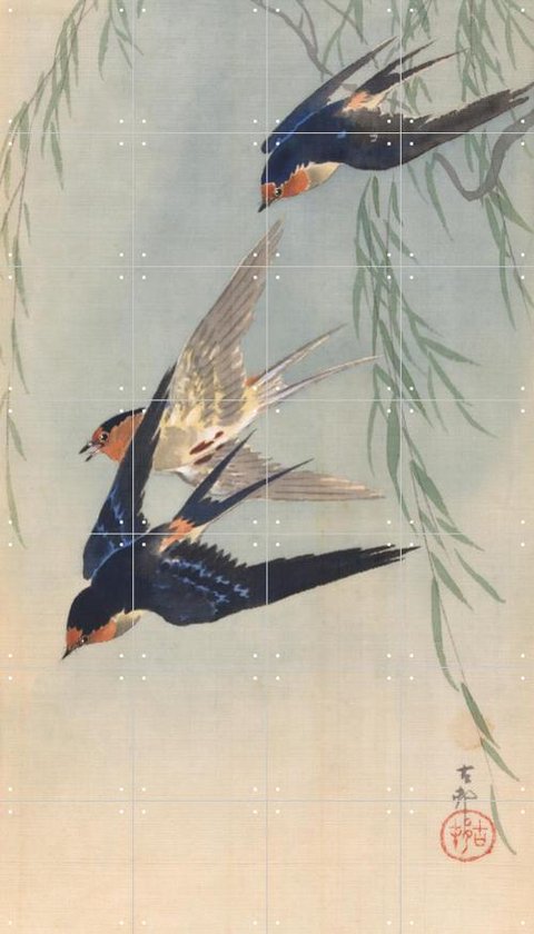IXXI Three Birds in Full Flight - Wanddecoratie - Dieren en insecten - 80 x 140 cm