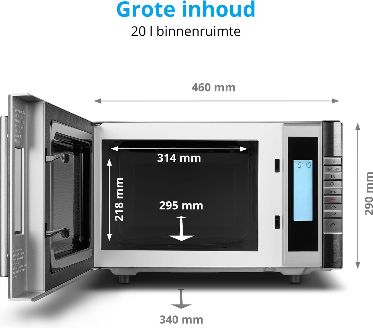 MEDION MD 14482 Magnetron met grill / 20L ovenruimte / 8 automatische programma's / ontdooifunctie / 800 Watt magnetron en 1000 Watt grillvermogen / timer / grillrooster thumbnail 2