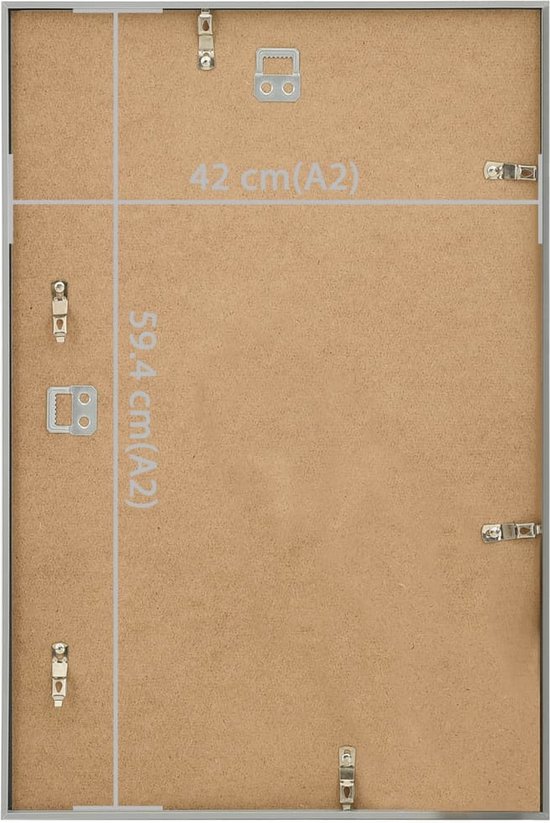 vidaXL - Fotolijsten - 3 - st - voor - wand - 42x59,4 - cm - MDF - zilverkleurig