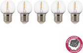 Doos 5 stuks Bailey LED Filament Safe Kogellamp E27 1W 80lm 2700K Helder P45 IP44 Stootvast Polycarbonaat Party LED-lamp