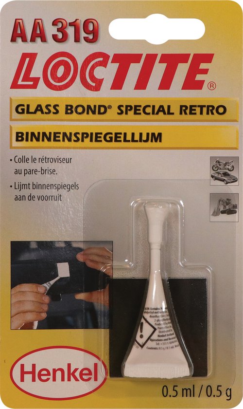 Kit Autocollant Loctite Henkel AA 319 Pour Rétroviseur - Flacon 0,5 Ml, Fabriqué En Italie