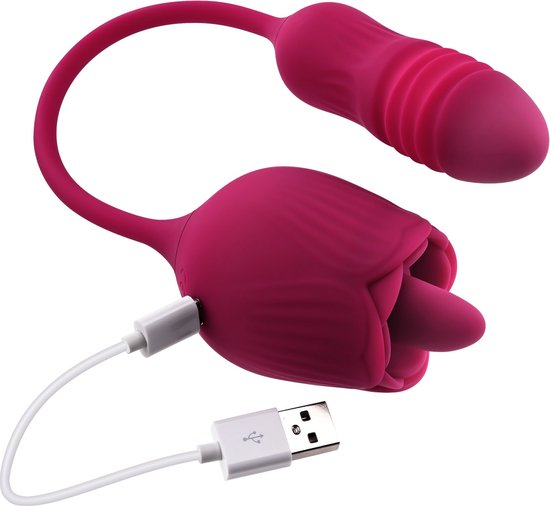 Evolved - Vibromasseur en Forme de Langue Wild Rose - Rouge