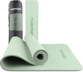 Tunturi Yoga Mat 8mm - Pilates mat - Extra dikke fitness mat - 183x61x0,8 cm - Incl Draagtas - Ecologisch materiaal - Eenvoudig te reinigen - Mint