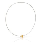 Collier van gekleurde rechthoekjes Goud/Geel C235G