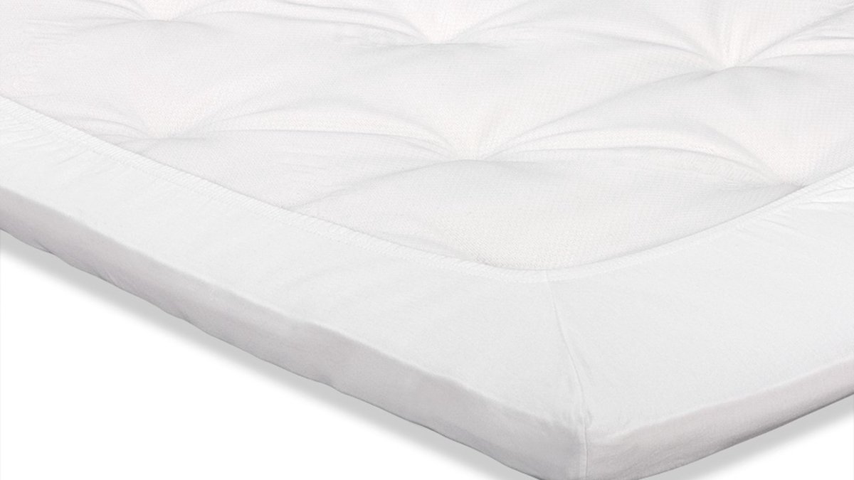 Beter Bed Select Perkal Hoeslaken Topper - 160 x 210/220 cm - 100% Katoen Percale - Matrasbeschermer - Matrashoes - Wit