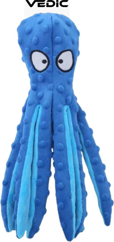 Jouets Squeak - Peluche Chiens Octopus Blauw - Jouet Couineur - Geen Remplissage - 32CM