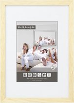 Houten Fotolijst - Profiel M100 - 42 x 59,4 cm (A2) - Blank ongelakt - Met polystyreen glasplaat