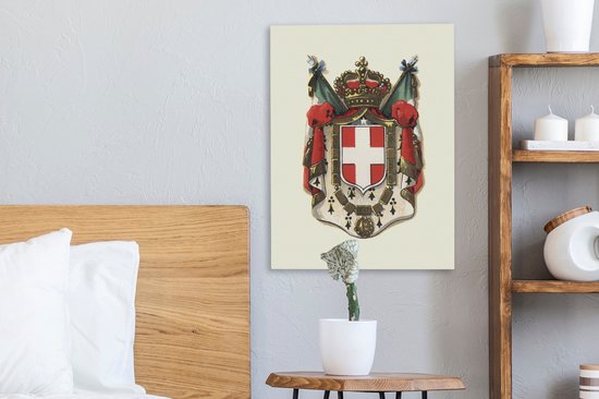 Impression sur toile Illustration avec l'emblème de l'Italie - 30x40 cm - Décoration murale