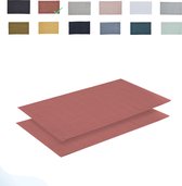 Today badmat terracotta 2-delig - douchemat geschikt voor douche en toilet - badkamer matten set 50x80 cm zonder anti-slip -  100% katoen