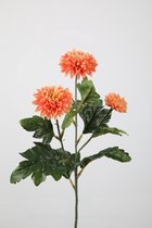 Kunstbloem - Chrysanten - topkwaliteit decoratie - 2 stuks - zijden bloem - peach/zalm - 56 cm hoog