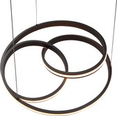 LED Hanglamp - Trinon Yarino - 60W - Aanpasbare Kleur - Dimbaar - Rond - Mat Zwart - Aluminium