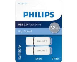 Philips USB stick 2.0 32GB - Snow - Grijs - 2 stuks - FM32FD70D