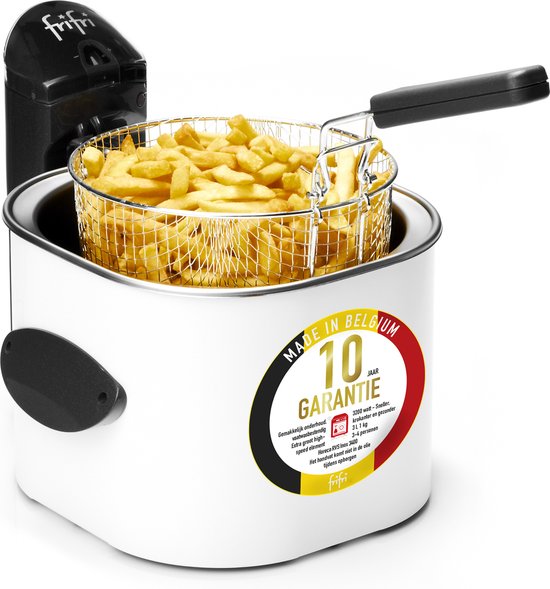 Frifri 1518 - Frituurpan - friteuse - 3 Liter - 3200 Watt - 1 kg friet - 10 jaar garantie - Wit