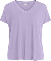 Vila VIBELIS V-NECK SS TOP - Pastel Lilac Purple