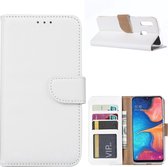 LuxeBass Hoesje geschikt voor Samsung Galaxy A20E - Bookcase Wit - portemonnee hoesje - telefoonhoes - gsm hoes - telefoonhoesjes