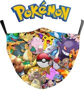 Pokémon Figuren Mondmasker Kind - Pikachu, Gengar, Charmander, Chansey, Psyduck, Pokéball en meer - Pokemon Go Mondkapje Voor Kinderen - Vrolijk Jongens Meisjes Jeugd