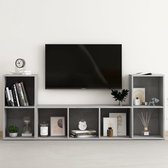 Decoways - 3-delige Tv-meubelset spaanplaat betongrijs