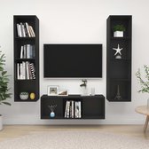 Decoways - 3-delige Tv-meubelset spaanplaat zwart