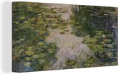 Canvas Schilderij Waterlelies - Schilderij van Claude Monet - 40x20 cm - Wanddecoratie