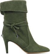 Lina Locchi Vrouwen Suède       Enkellaarsjes / Laarzen / Damesschoenen L1128 sue - Groen - Maat 39