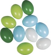 Set de 10 x oeufs de Pâques en plastique multicolore 6 cm - Oeufs de Pâques pour branches de Pâques - Décorations de Pâques / décorations de Pasen
