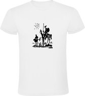 Picasso Don Quichot | Heren T-shirt | Wit | Kunst | Schilderij | Schets
