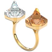 Swarovski Damen-Damenring Metall Swarovski-Kristall 60 Goud 32018644