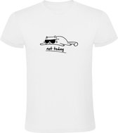Not Today Cat | Heren T-shirt | Wit | Vandaag Niet Kat | Relax | Mood | Huisdier | Poes | Dierendag