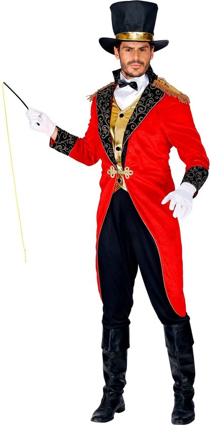 Widmann - Circus Kostuum - Ringmeester Circus Voorstelling - Man -  rood,zwart - Small... | bol.com