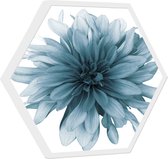Akoestische panelen - Geluidsisolatie - Akoestische wandpanelen - Akoestisch schilderij AcousticHexagon® - paneel met blauwe bloem - design 239 - 140cm - Wit - Wanddecoratie - woon