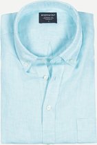 Steppin' Out Spring 2021  Linen Melange Button Down Mannen - Regular Fit - Linnen - Blauw (XXL)