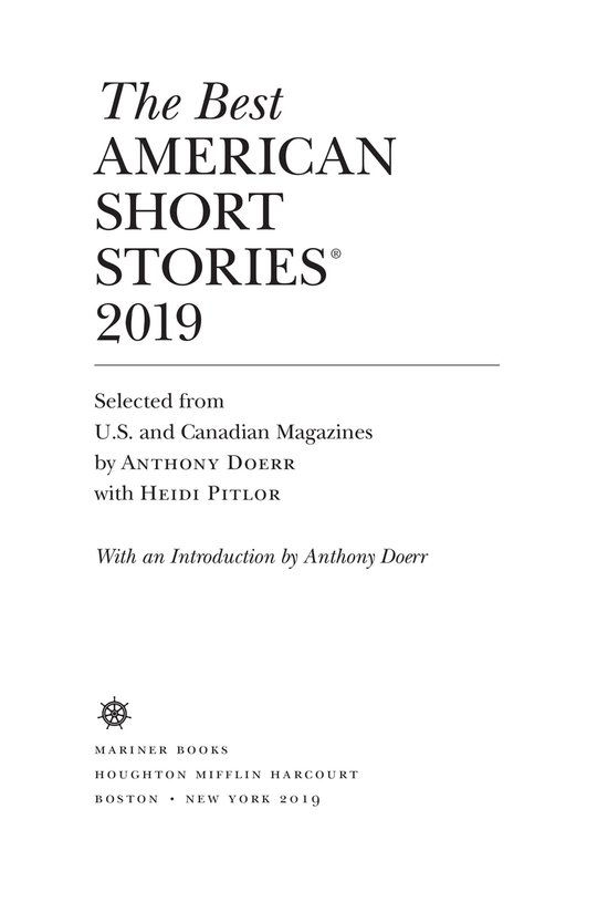 Omslag van The Best American Short Stories 2019
