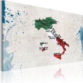 Schilderij - Kaart van Italië.