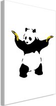 Schilderij - Panda with Guns (1 Part) Vertical.
