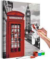 Doe-het-zelf op canvas schilderen - Telephone Booth.